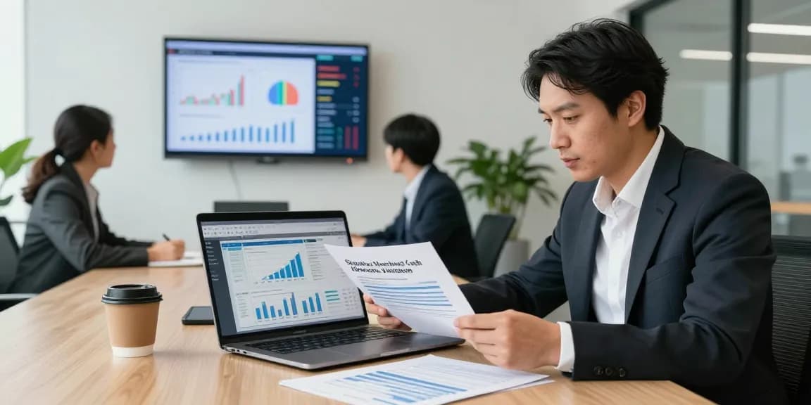 Square merchant cash advance strategies discussed in modern office setting with professionals analyzing financial data.