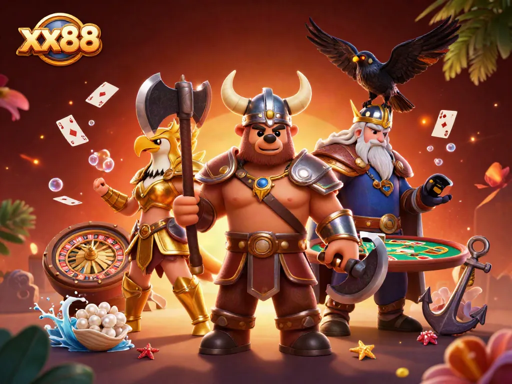 Win big at xx88 Casino with thrilling games and vibrant 3D illustration!