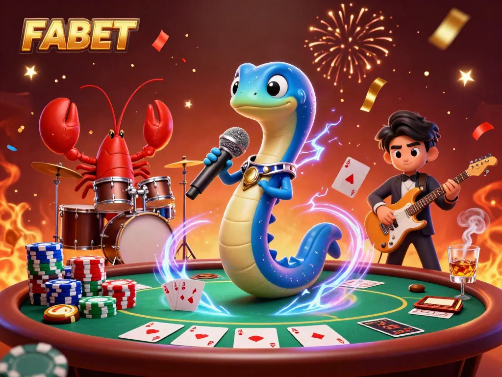 Engage with FABET's thrilling casino experience featuring vibrant characters and dynamic gaming elements.