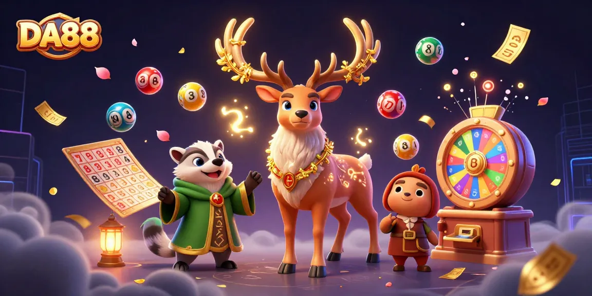 Experience DA88's thrilling lottery action with vibrant 3D characters and dynamic game elements.