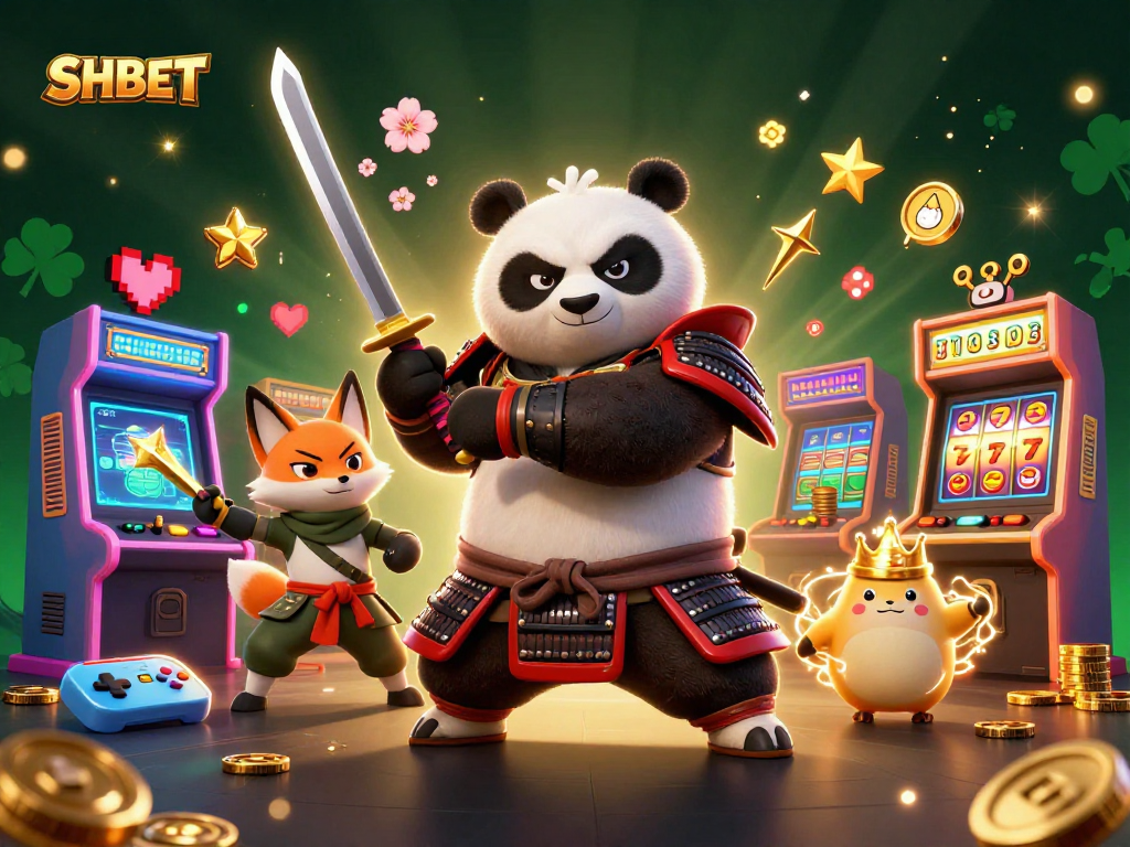 Engage with SHBET's vibrant gaming world through thrilling 3D cartoon illustration.