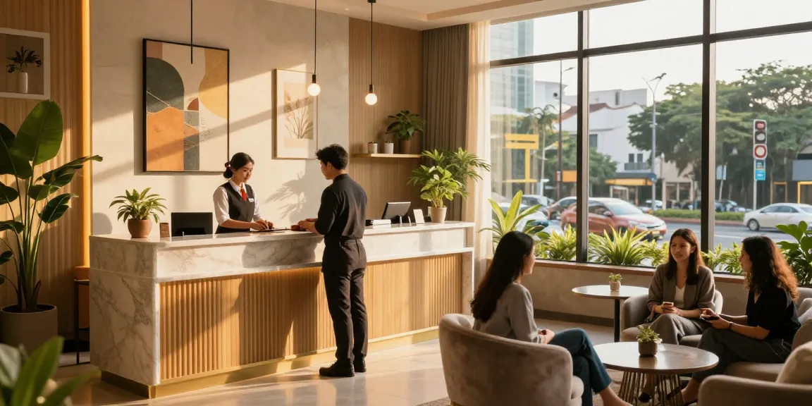 rokok88 comfortable hotel lobby welcoming guests with modern decor