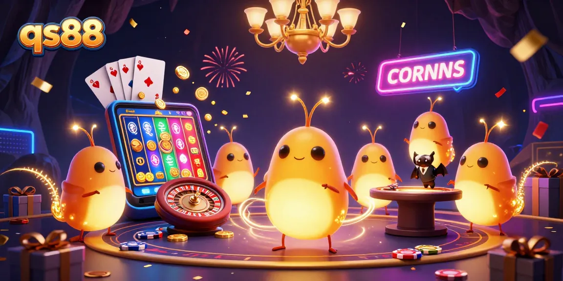qs88 glowworms brighten a cave casino with festive gaming elements and a bat dealer