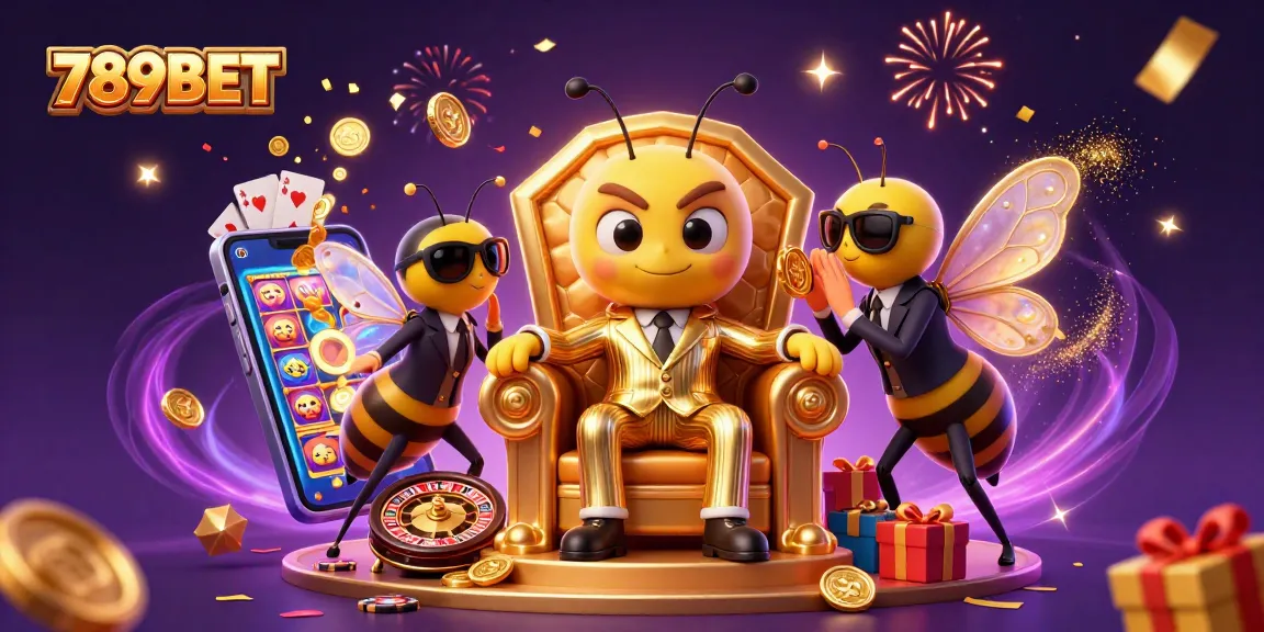 Experience the thrill of gaming with 789BET in a vibrant 3D casino scene filled with excitement.