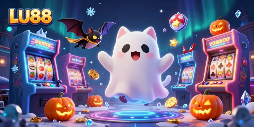 LU88 invites players to enjoy vibrant gaming with a ghost cat in a haunted casino getaway.