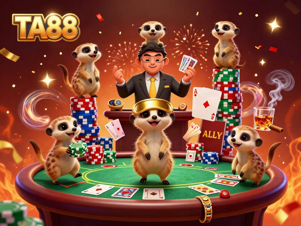 Experience thrilling gameplay at TA88 with lively meerkats orchestrating an exciting casino atmosphere.
