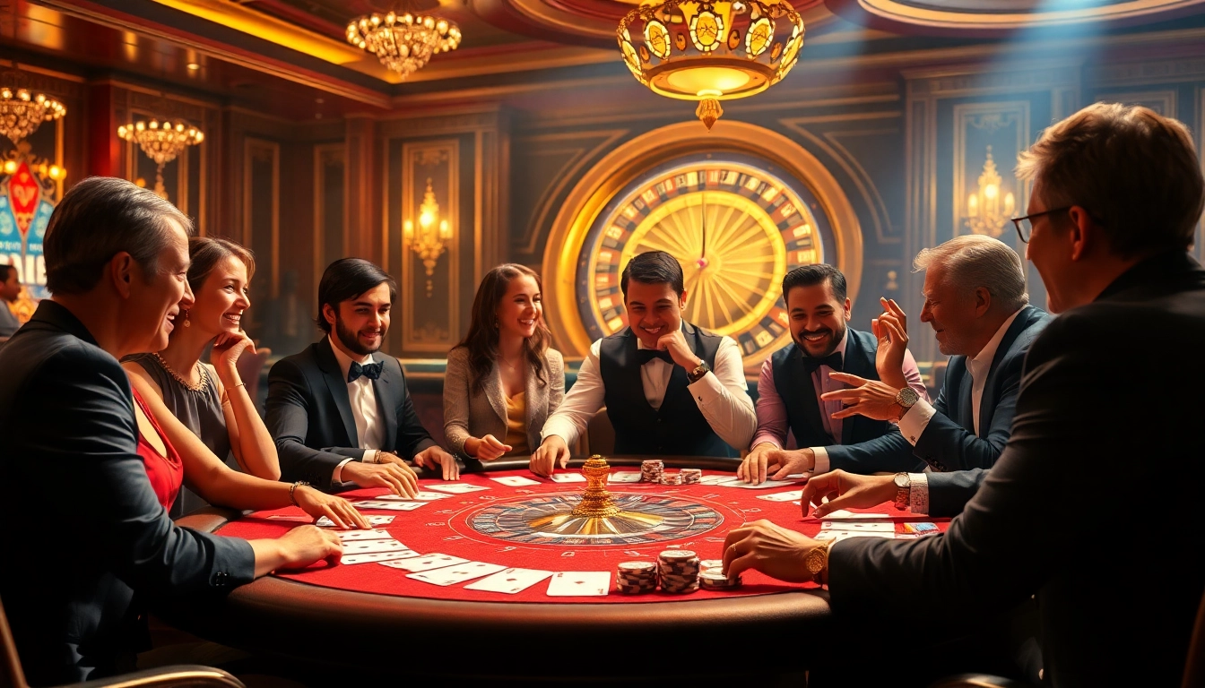 Exciting go8 poker game in a luxurious casino, showcasing stakes and glamour.