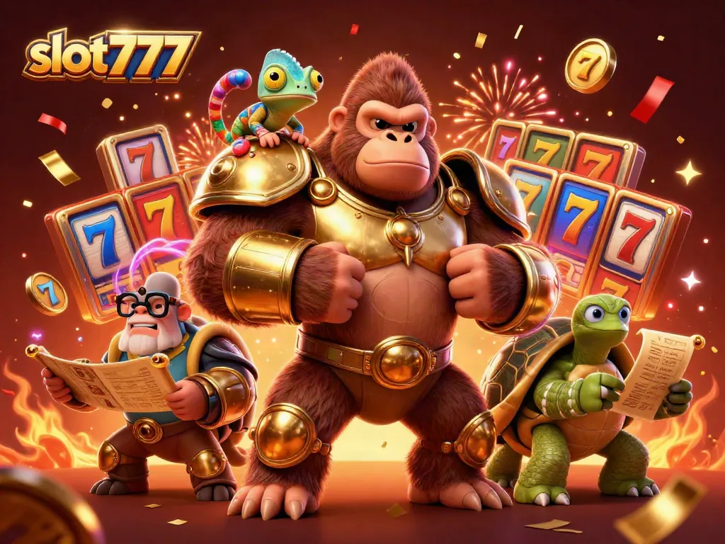 Spin and win with slot777 amidst vibrant slot reels and casino elements