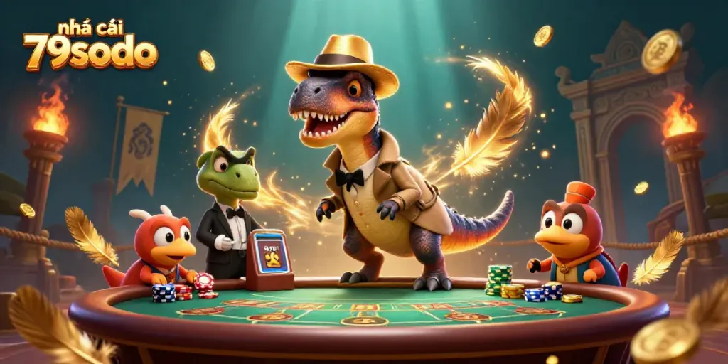 Engage in thrilling gameplay at nhà cái 79sodo with animated characters and vibrant casino elements.