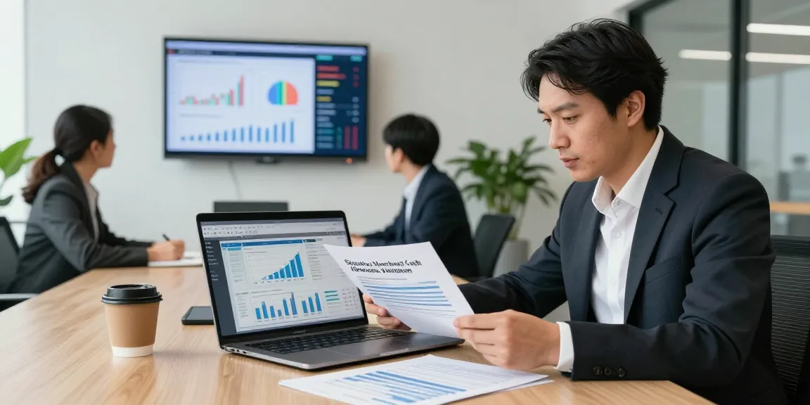 Square merchant cash advance strategies discussed in modern office setting with professionals analyzing financial data.