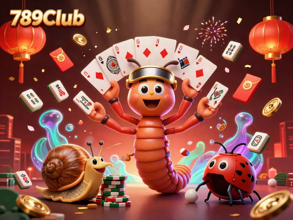 Experience thrilling gaming at 789Club with unique characters in a vibrant casino atmosphere.