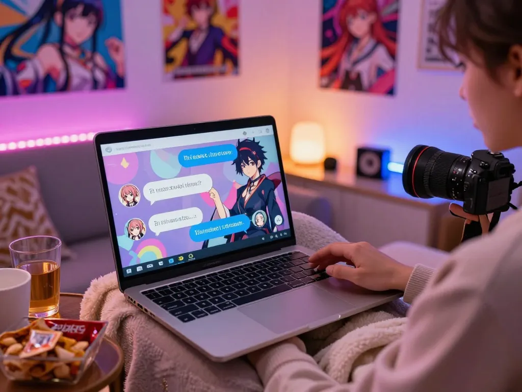 Engaging hentai ai chat scene with vibrant character interactions and cozy atmosphere