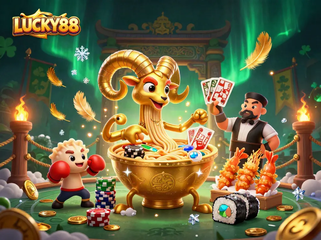 Join LUCKY88 for a thrilling gaming experience with captivating characters and vibrant casino elements.