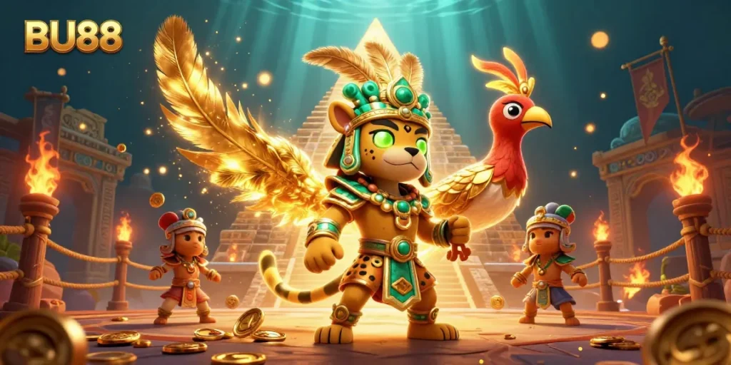 Engage with BU88 in an exciting casino adventure featuring a Mayan jaguar priest and golden treasures.