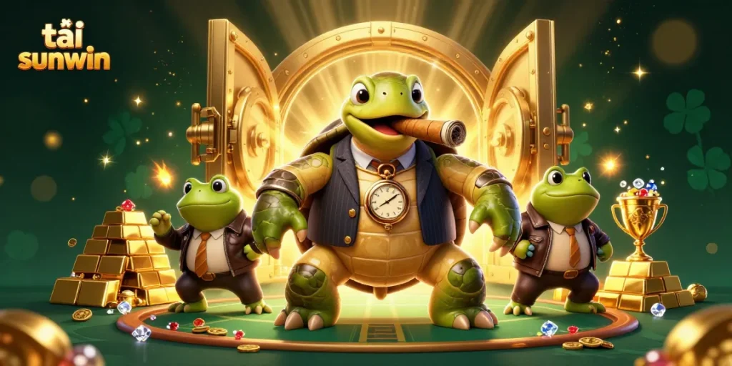 Experience thrilling gameplay with tải sunwin in a vibrant casino scene packed with dazzling treasures.
