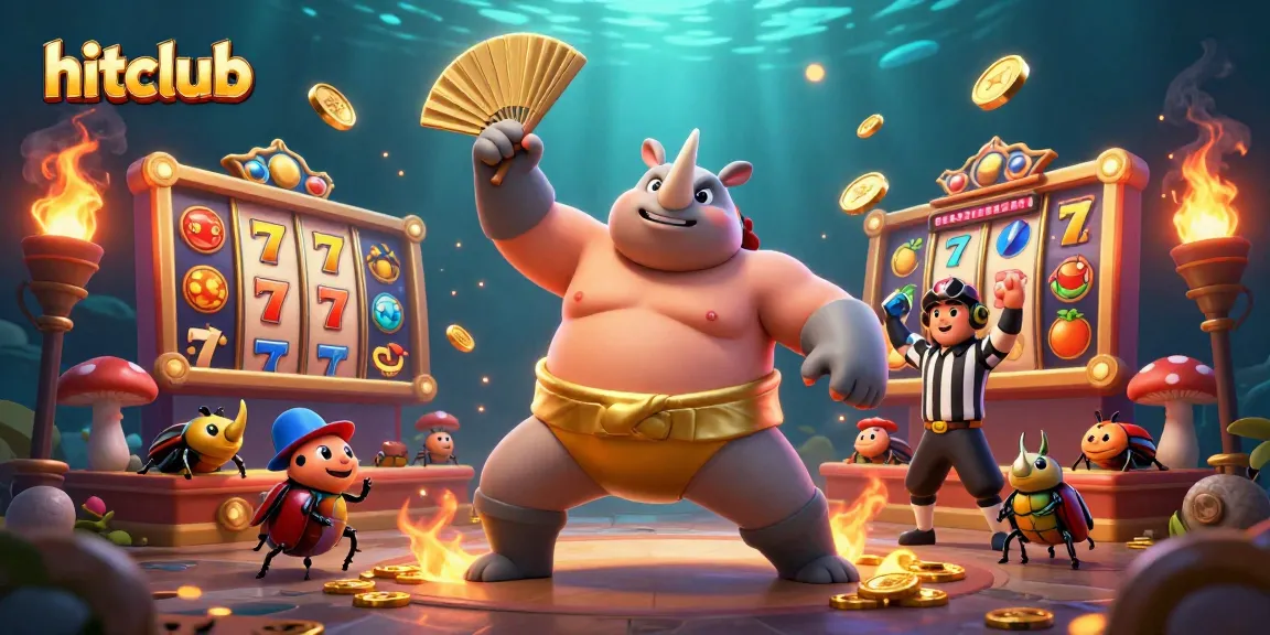 hitclub players enjoy a vibrant casino scene with treasures flying from a stampede.
