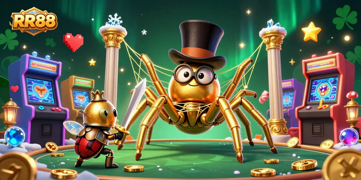 RR88 offers a thrilling 3D gaming experience featuring a golden tarantula and beetle knight.