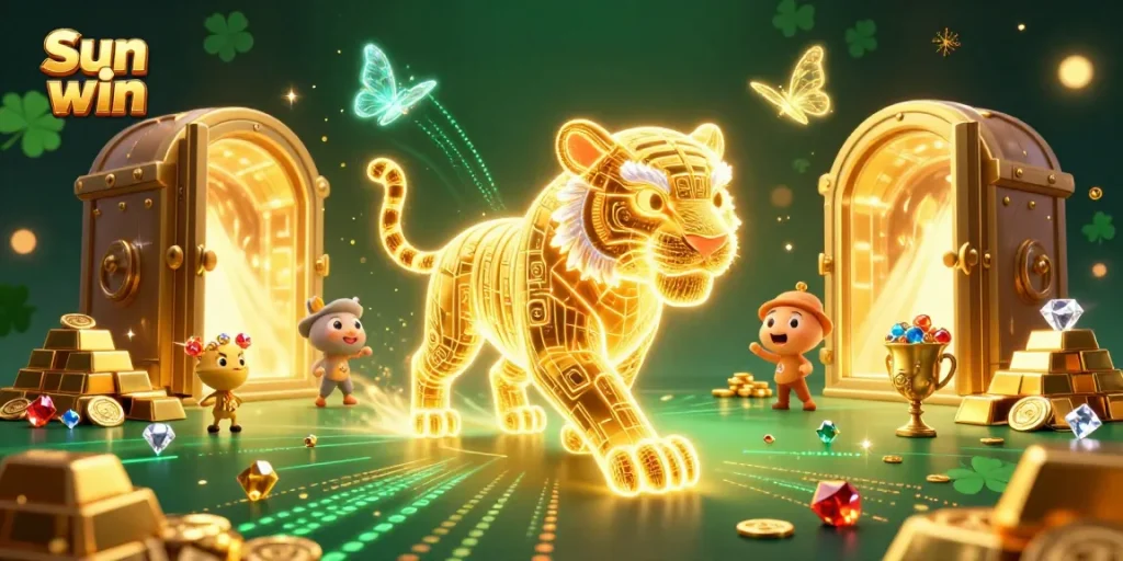 Experience big wins with Sun win as the golden tiger prowls the vibrant digital casino.