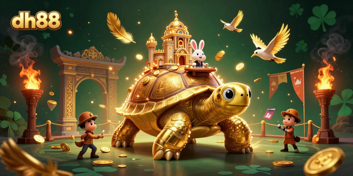 Experience thrilling gameplay at dh88 with a vivid representation of a golden tortoise casino palace.