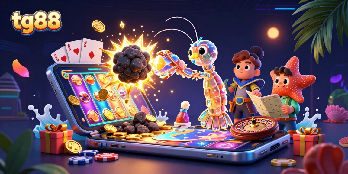 Experience thrilling gameplay at tg88 with a vibrant 3D scene showcasing unique characters and exciting casino elements