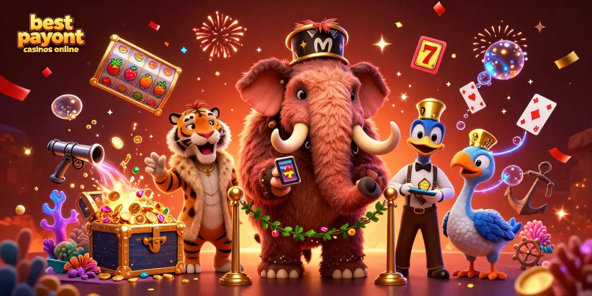 Experience the excitement of playing at the best payout casinos online with a vibrant 3D illustration.