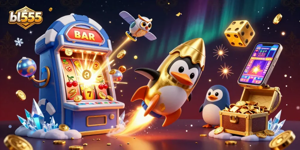 Experience thrilling entertainment at bl555 with a dynamic casino scene featuring jackpots and interactive games.